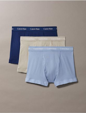 Calvin Klein Mens Cotton Stretch 3 Pack Trunk - Multi - XL