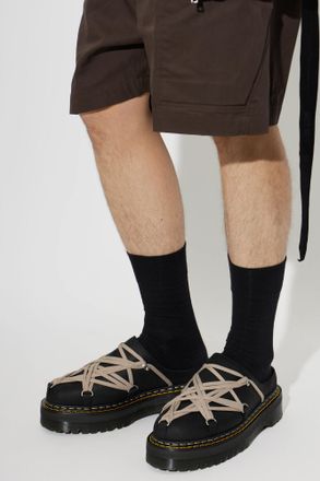 Rick Owens RICK OWENS X DR MARTENS Quad Megalace Platform Mules, Mens, Black