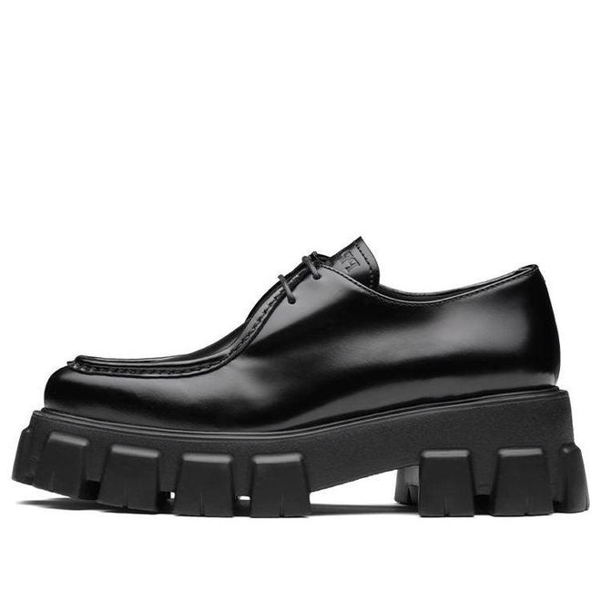 (WMNS) PRADA Monolith Pattern Calf Pointy Derby Shoes Black 1E719M_055_F0002_F_055