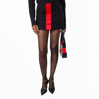 Ferragamo Colorblock Low Rise Mini Skirt, Brand Size 44 ( US Size 10 )