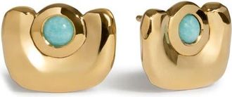 Monica Vinader Amaia Amazonite Stud Earrings in 18K Gold Vermeil/amazonite at Nordstrom