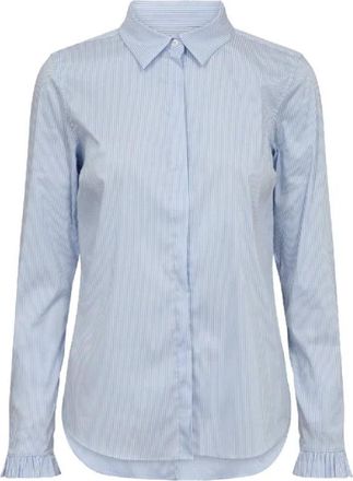 Mos Mosh MMMattie Flip Stripe Shirt - Dames - Overhemden - Blauw - XS - Katoen - Overhemden