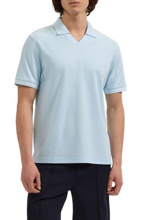 Bugatchi Pima Cotton Johnny Collar Polo in Sea Spray at Nordstrom, Size Xx-Large