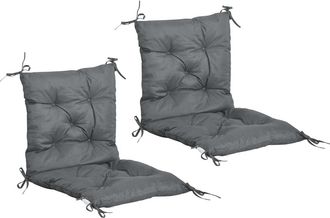 OUTSUNNY Cojines para sillas 50x98x8 cm gris oscuro