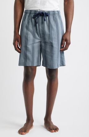 Majestic International Saltwater Woven Lounge Shorts in Denim Stripe at Nordstrom, Size Xx-Large