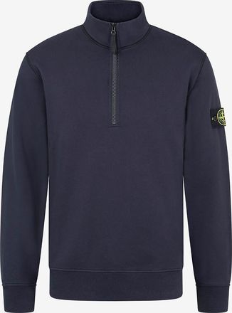 Stone Island Sweatshirt mit Stehkragen aus Baumwolle 6100619 Organic Fleece