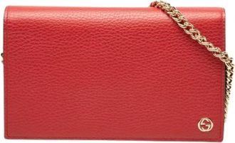 Gucci Pre-owned Betty Wallet on Chain - Dames - Vintage Schoudertas - Rood - ONE Size - Leer - Vintage