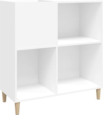 vidaXL Mueble Para Discos Madera Contrachapada Blanco 84,5x38x89 Cm Vidaxl