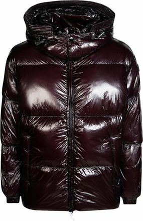 Diesel Padded Burgundy High-Shine Down Jacket