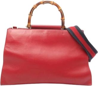 Gucci Pre-owned Vintage Handbag - Dames - Vintage Handtas - Rood - ONE Size - Leer - Vintage