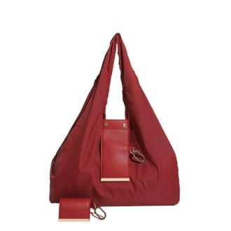 Generic Keychain Tote Bag, Foldable Expandable Mini Tote with Key Ring Bag Compact for Shopping Travel Daily Use (Burgundy,39 * 28 * 7CM)