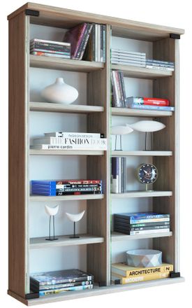 ebuy24 Ebuy24 - Vcm Wood Cd Dvd Wall Shelf / Wall Display Cabinet Estuche Con 2 Puertas De Vidrio De Seguridad Esg. Dimensiones: Al. 92 X An. 60 X T. 18 Cm 1