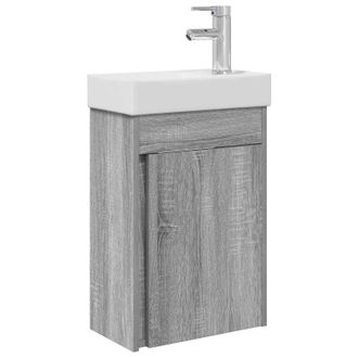 vidaXL M&oacute;dulo De Ba&ntilde;o Con Grifer&iacute;a Sonoma Gris 40,5 X 22,5 X 62 Cm Vidaxl