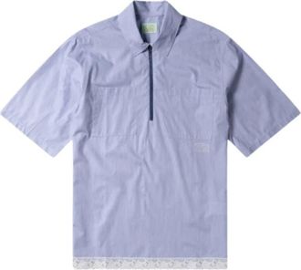 Aries Lace Trim D Shirt - Dames - Overhemden - Blauw - L - Katoen - Overhemden