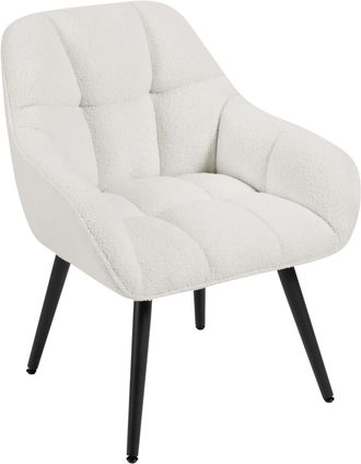 Woltu Woltu - Sill&oacute;n Acolchado Con Patas De Metal Sill&oacute;n De Esponja Para Sal&oacute;n, Color Crema