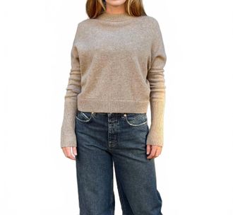 Closed Cropped Crew Sweater In Dark Chino Beige