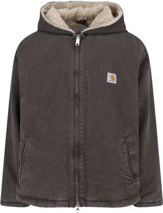 Carhartt Work in Progress Contrast Lined Cotton Hooded Jacket with Zip Closure