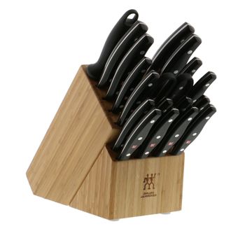 Zwilling Twin Signature 19-Piece German Knife Set with Block, Made in Company-Owned German Factory with Special Formula Steel perfected for almost 300 Years