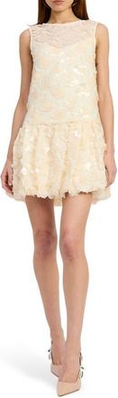 En Saison Emryn Sequin Bubble Minidress in Ecru at Nordstrom, Size X-Small
