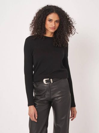 Repeat Slim Fit Long Sleeve Shirt In Black