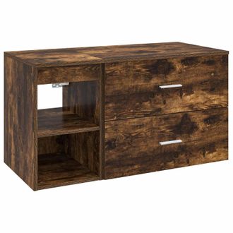 vidaXL Juego De Muebles De Ba&ntilde;o 2 Pcs Roble Ahumado Vidaxl