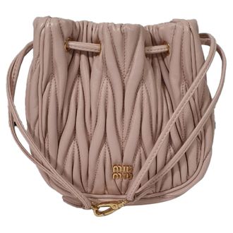 Miu Miu Miu Miu Matelass&eacute; Emmertas in Roze Leer