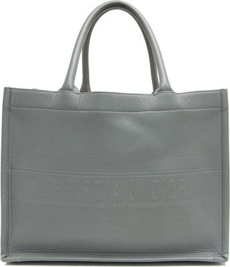 Dior Grey Calfskin Small Book Tote (Authentic Pre-Loved)