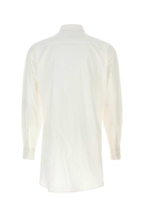 Yohji Yamamoto Mens White Cotton Shirt Exterior: Camicie