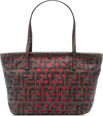 Fendi Pre-owned Womens Small Perforated Zucca Spalmati Roll Tote - Tan Textile - One Size