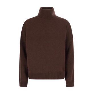Brunello Cucinelli Maglia collo alto in cashmere - Dames - Truien - Bruin - Maat: L Kasjmier