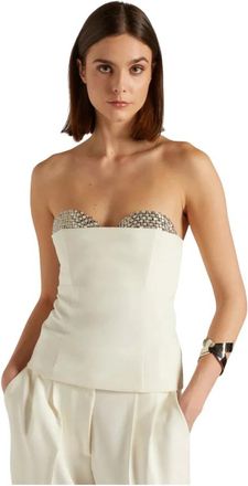 Genny Top met vierkante hals - Dames - Tops - Wit - Maat: S