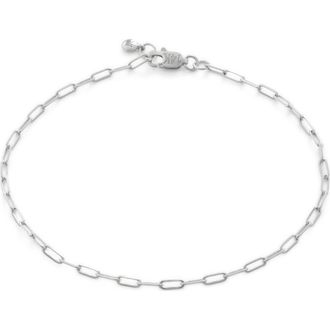 Monica Vinader Paper Clip Chain Bracelet in 14Kt Solid White Gold at Nordstrom Rack, Size Medium