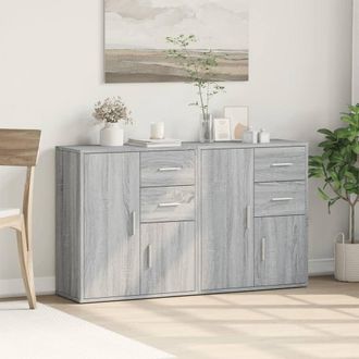Berkfield Home Sideboards 2 pcs Grey Sonoma 60x31x70 cm Engineered Wood | Size: 60 x 31 x 70 cm