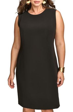 DKNY Poly Sheath Dress in Black at Nordstrom, Size 14W