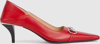 Gucci Womens Vittoria Pump, Red, Leather