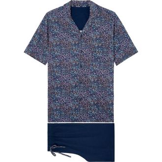 HOM Vineyard Short Pajama Set in Navy Print at Nordstrom, Size Xx-Large