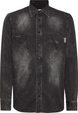 Philipp Plein Denim Shirt Skull&Bones