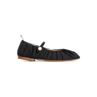 Thom Browne Schoenen, Dames, Zwart, 36 EU, Ballerinas met plooien