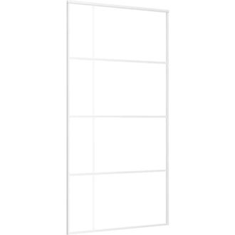 vidaXL Puerta Corredera Esg Vidrio Y Aluminio Blanca 102,5x205 Cm Vidaxl