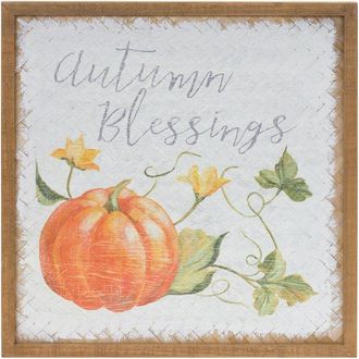 Melrose International Set Of 2 Autumn Blessing Pumpkin Sign