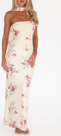 Tiger Mist Daniela Floral Print Scarf Maxi Dress in Yellow Floral at Nordstrom, Size Large