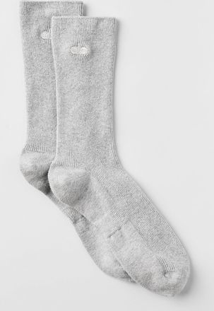 Alo | Half-Crew Understated Socks in Athletic Heather Grey, Size: Medium