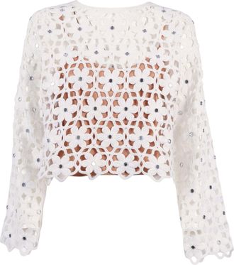 Michael Kors faux gehaakte Ls top