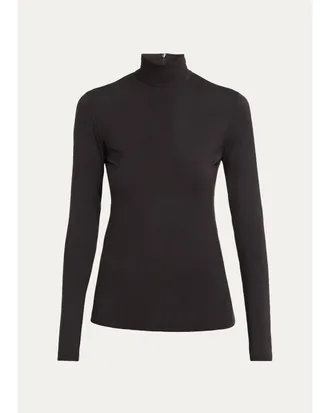 Akris Mock Neck Long-Sleeve Jersey Top