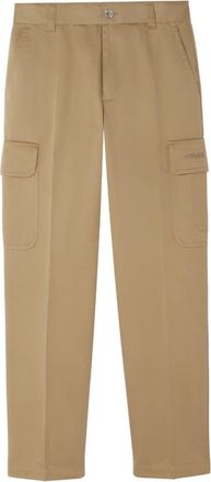 Versace logo-embroidered cargo trousers - men - Cotton - 46 - Neutrals