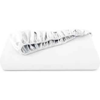 Bare Home 400 Thread Count Organic Cotton Sateen Fitted Sheet - Split Head King in White at Nordstrom