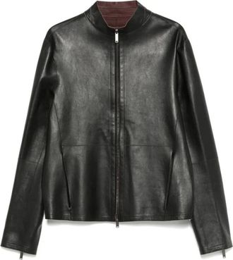 Emporio Armani Heren, Jassen, Zwart, Maat: XL Leer