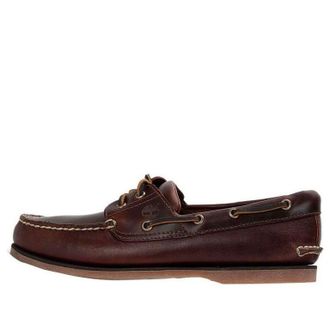 Timberland 3-Eye Lug Handsewn Boat Shoe Dark Brown 25077214