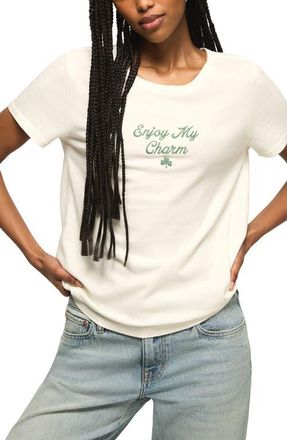 Lucky Brand Enjoy My Charm T-Shirt in Gardenia at Nordstrom, Size X-Large