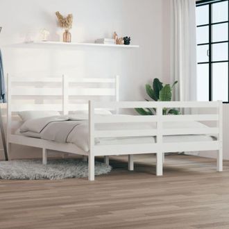 vidaXL Estructura De Cama Sin Colch&oacute;n Madera Pino Blanco 120x200 Cm Vidaxl